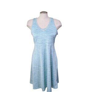 Mondetta NEW Womens L Athletic Dress Aqua Blue Mesh Racerback Padded Shelf Bra